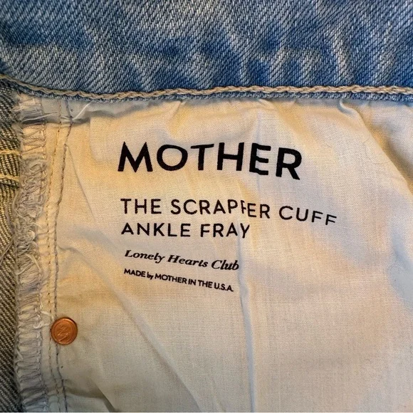 Mother Superior The Scrapper Cuff Ankle Fray Lonely Hearts Club Jeans Size 25 - Picture 11 of 16